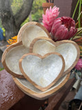 Teak & Mother of Pearl Hearts ~ Handmade on Maui **limited item