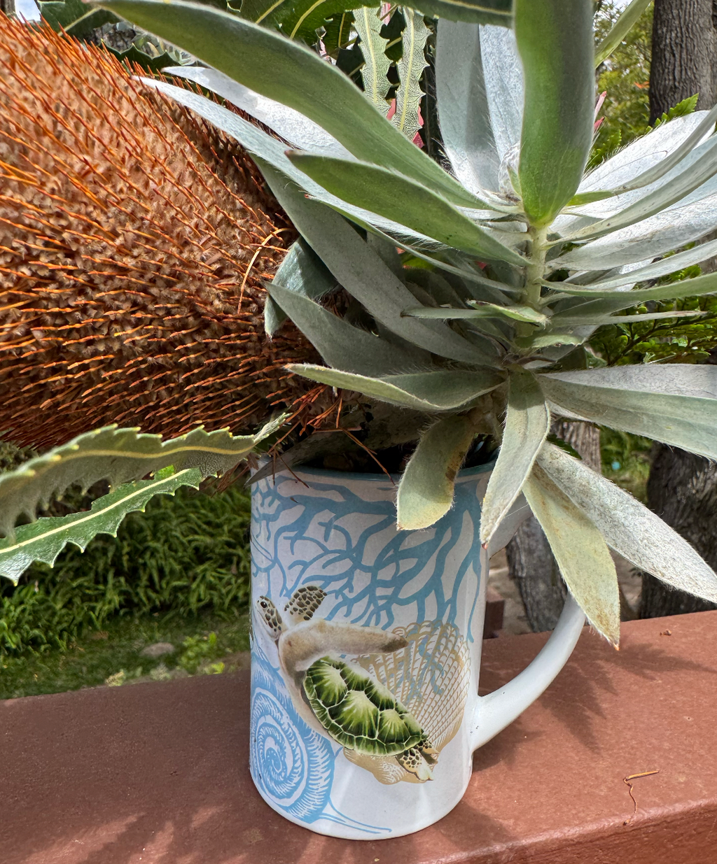 Popular Hawaii Theme Keepsake Maui Mug Floral Arrangement