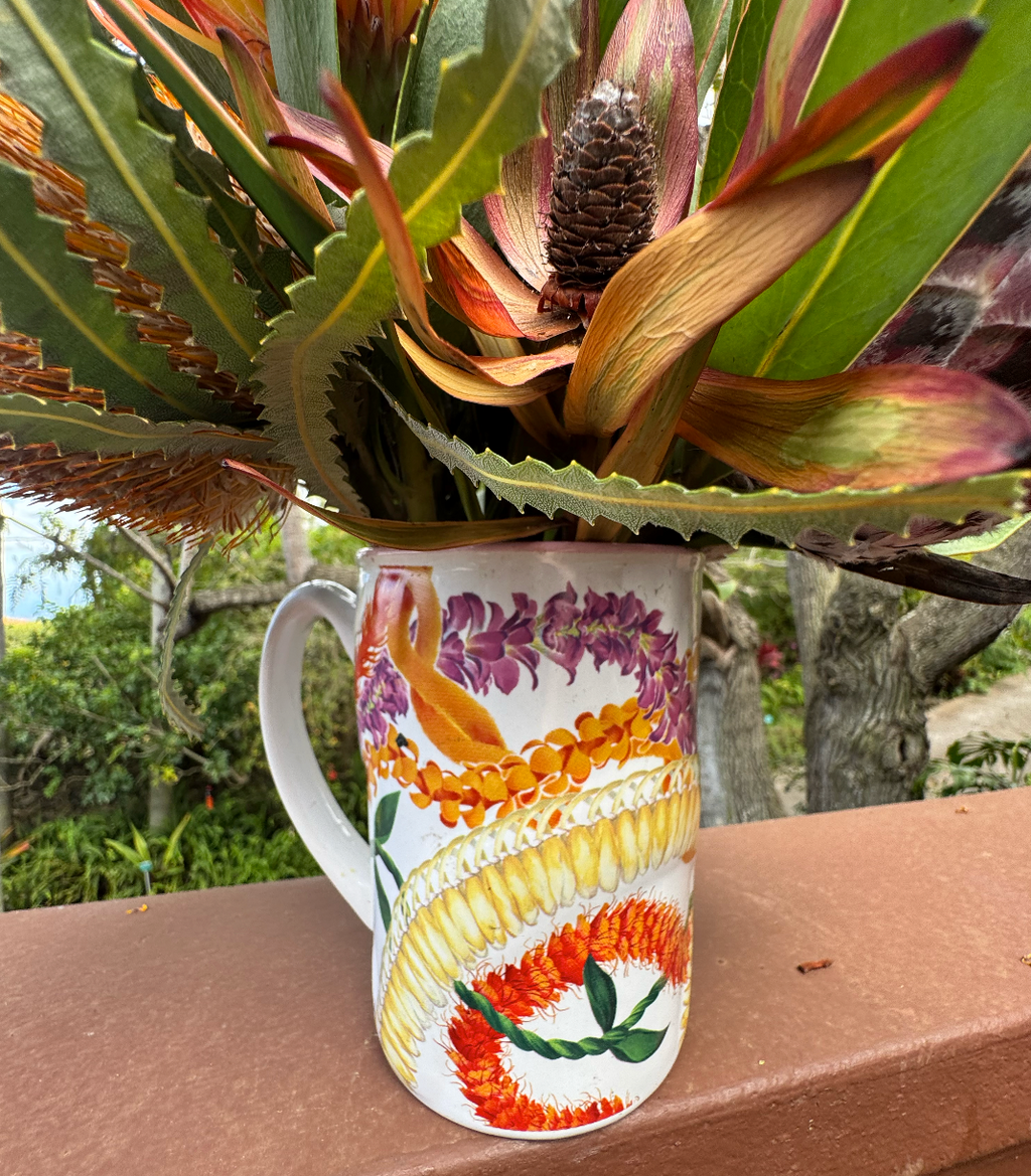 Popular Hawaii Theme Keepsake Maui Mug Floral Arrangement