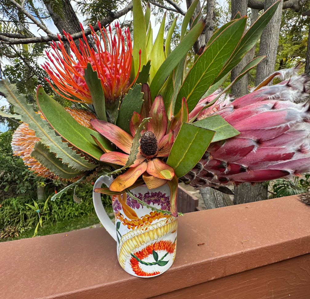 Popular Hawaii Theme Keepsake Maui Mug Floral Arrangement